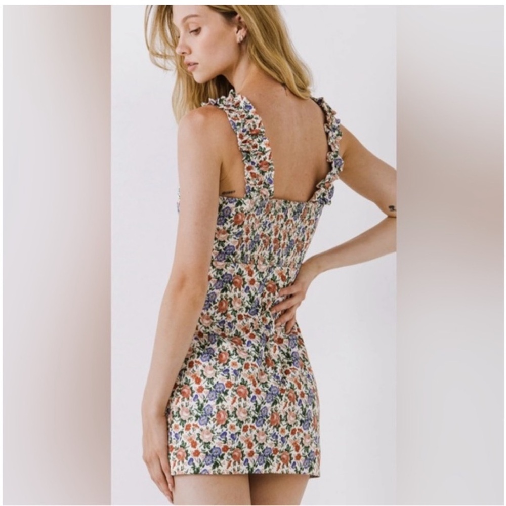 Endless Rose Floral Ruffle Strap Mini Dress - Picture 2 of 7